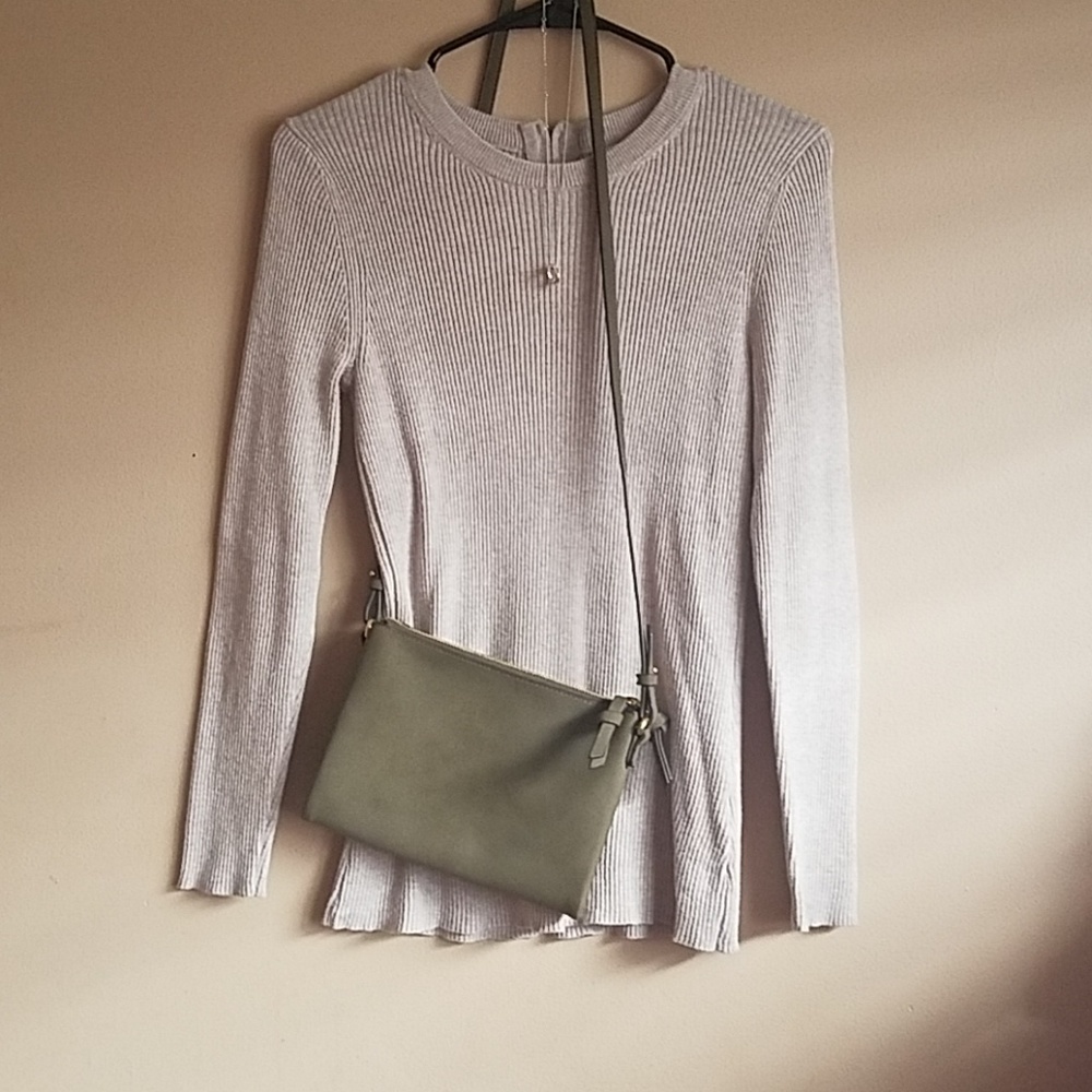 Slim Fit Rib Knit Long Sleeve Shirt